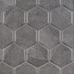 Faïence Effet Béton Noir Mat en Hexagone 6200NH